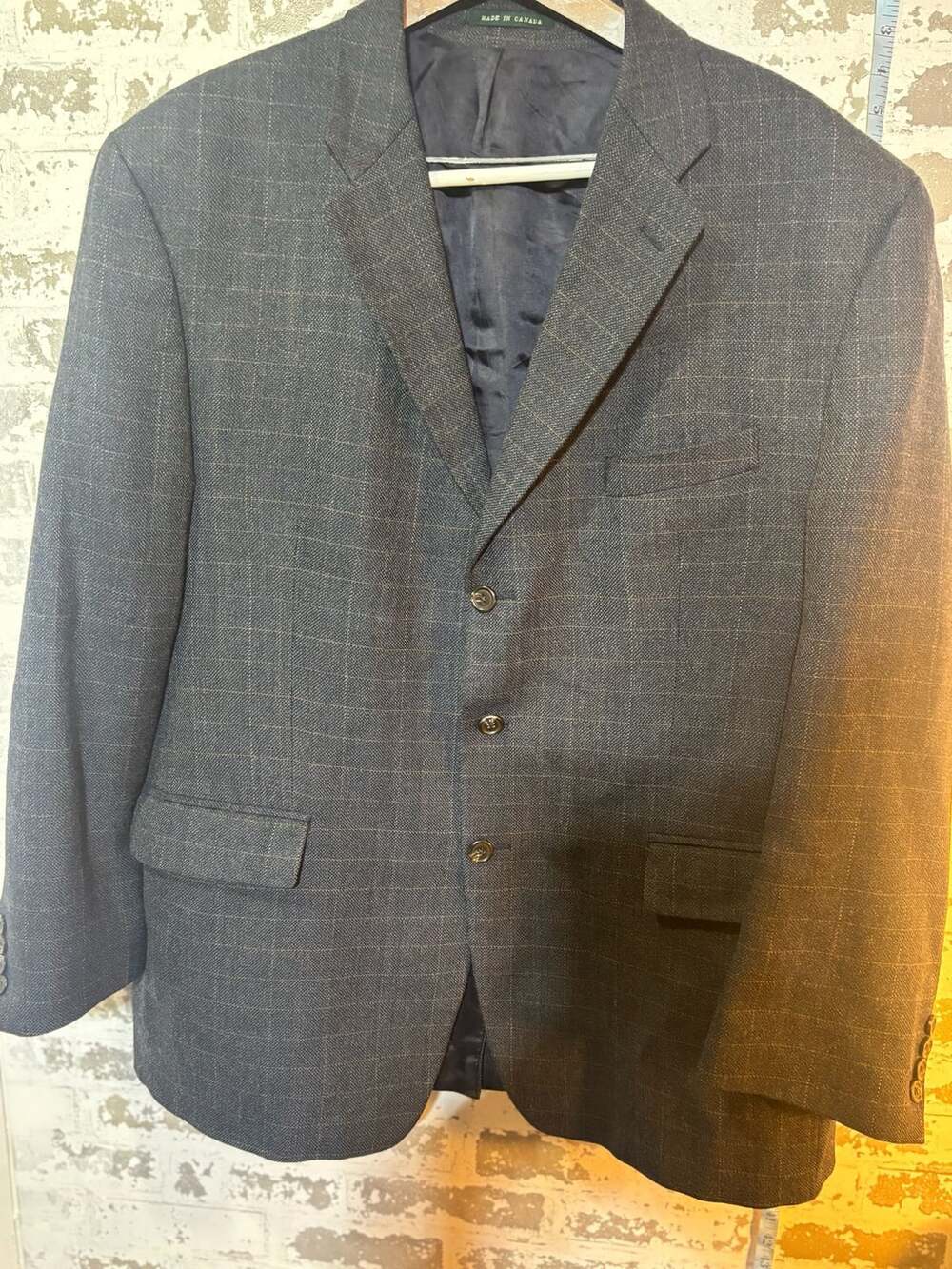 Lauren Ralph Lauren Wool Windowpane Plaid Sport Coat Blazer 48R